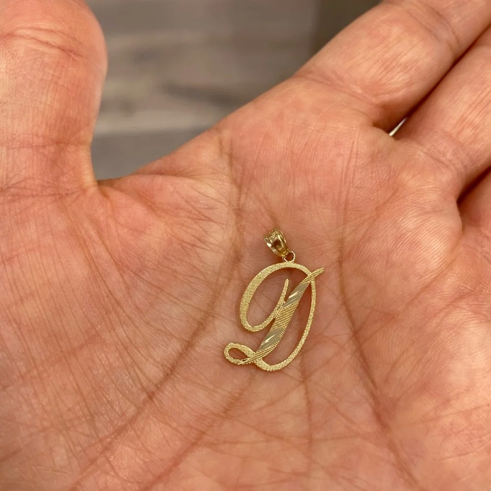 14K Gold initial Pendant all letters available initial D